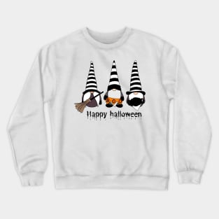 Happy Halloween! Cute Gnomes with Hats  Autumn Vibes Halloween Boo Thanksgiving and Fall Color Lovers Crewneck Sweatshirt